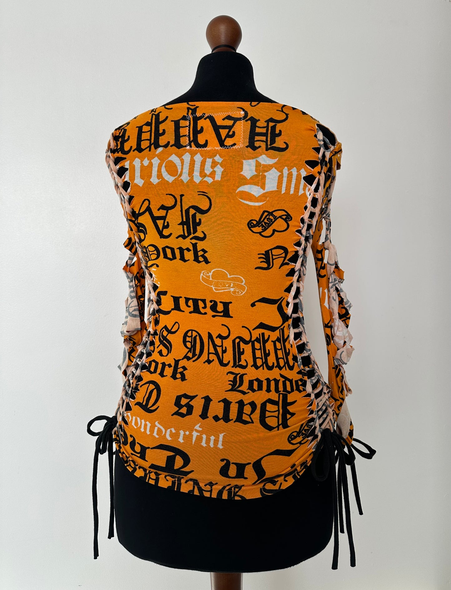 ‘Orange soda’ 3/4 length sleeve top