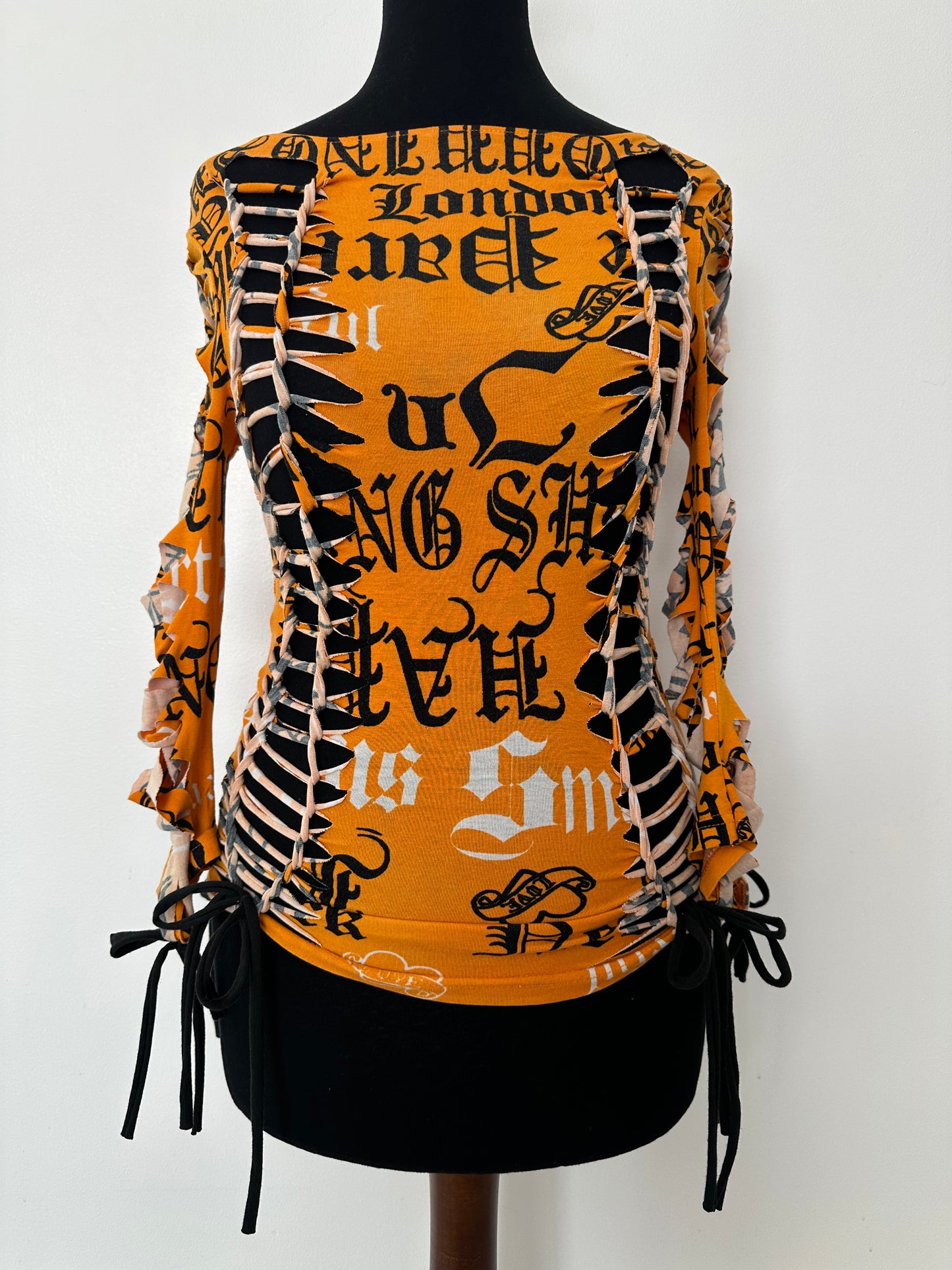 ‘Orange soda’ 3/4 length sleeve top
