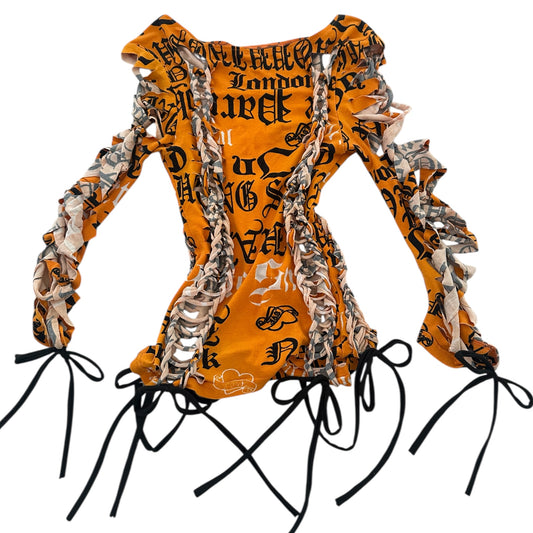 ‘Orange soda’ 3/4 length sleeve top